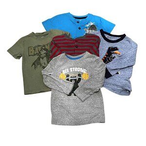 Lot Of 5 Boys Long & Short Sleeve T-Shirts Size 3T Various Graphics
